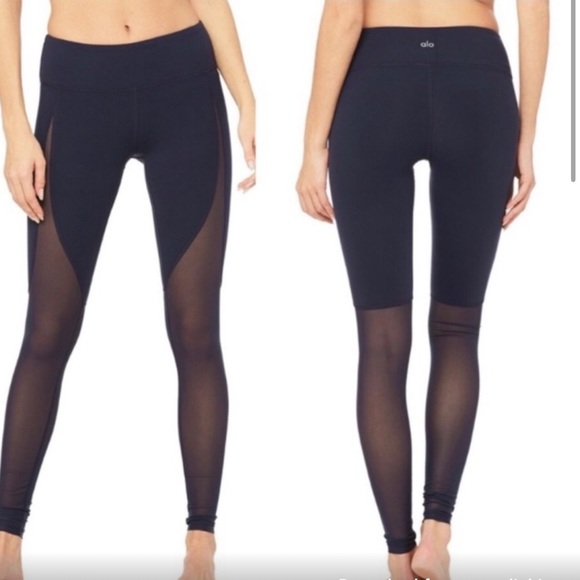 ALO Yoga Pants - Alo Yoga Mesh Motion Leggings Starflower Blue Size Small